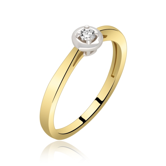 Pierścionek Złoty Z Brylantem 0,10ct RS0125