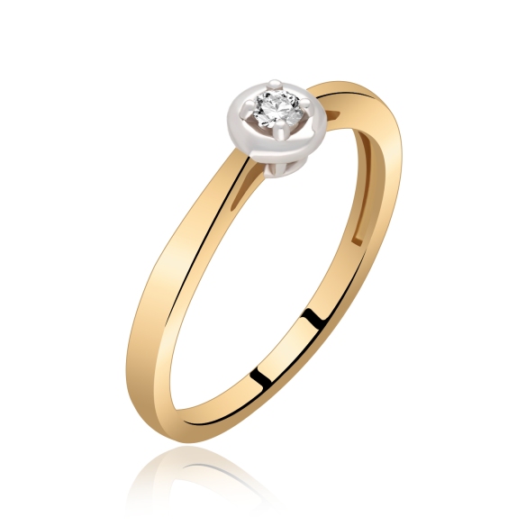 Pierścionek Złoty Z Brylantem 0,10ct RS0125