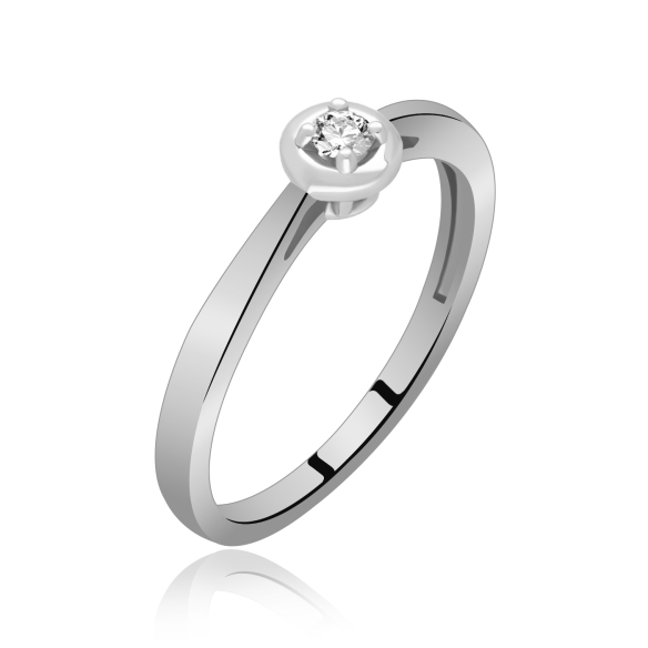 Pierścionek Złoty Z Brylantem 0,10ct RS0125