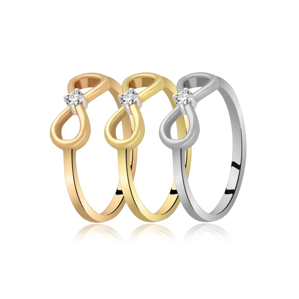 Pierścionek Złoty Z Brylantem 0,06ct RS0374