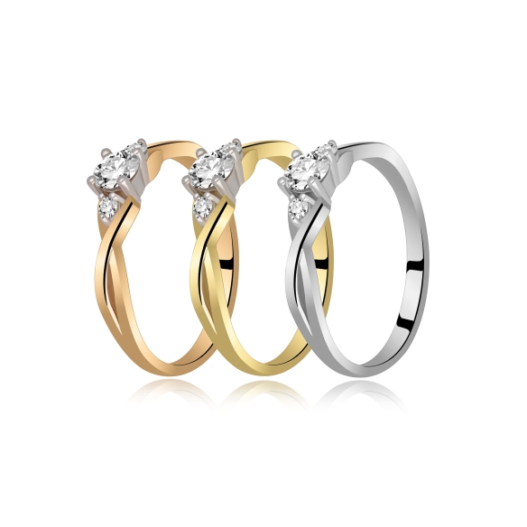 Pierścionek Złoty Z Brylantami 0,29ct RS0306