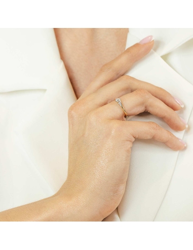 Pierścionek złoty z diamentami 0,08ct