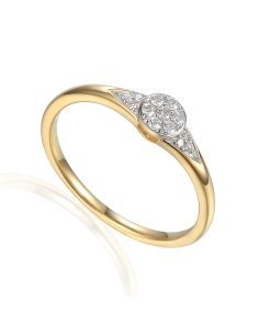 Pierścionek złoty z diamentami 0,08ct