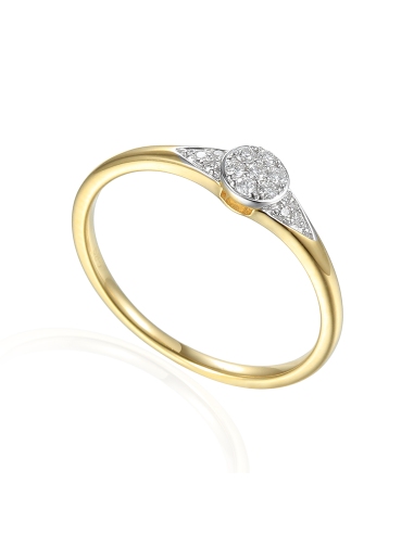 Pierścionek złoty z diamentami 0,08ct