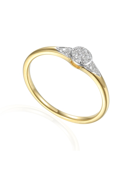 Pierścionek złoty z diamentami 0,08ct