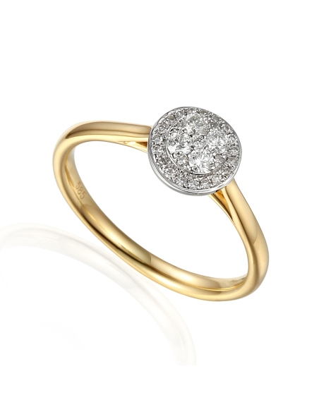 Pierścionek złoty z diamentami 0,20ct