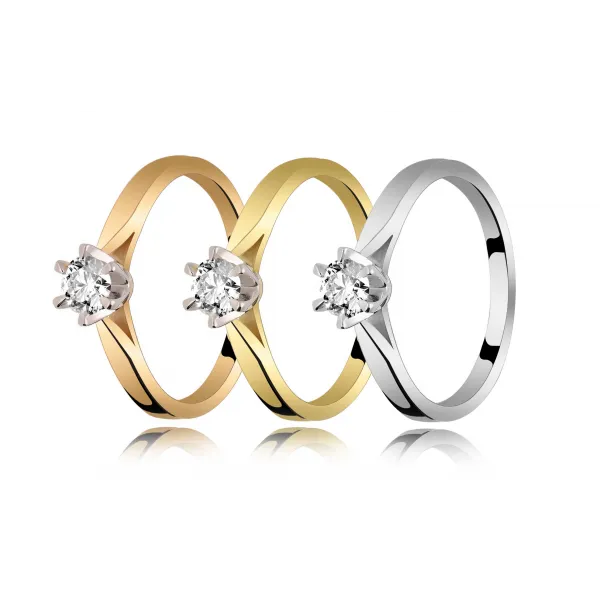 Pierścionek Zaręczynowy Z Brylantem 0,25ct RS0336