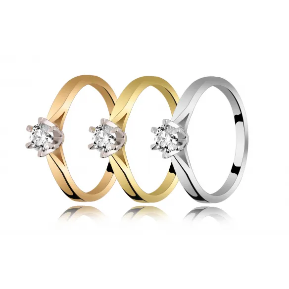 Pierścionek Zaręczynowy Z Brylantem 0,25ct RS0336