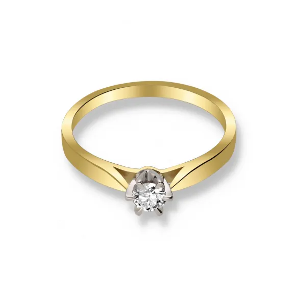 Pierścionek Złoty Z Brylantem 0,15ct RS0336