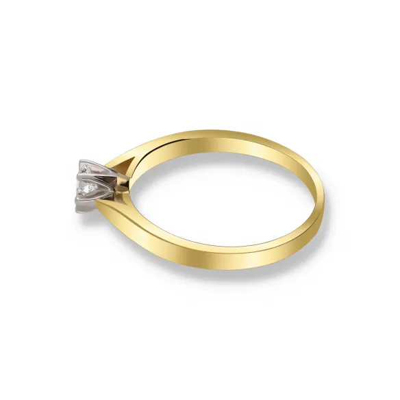 Pierścionek Złoty Z Brylantem 0,15ct RS0336