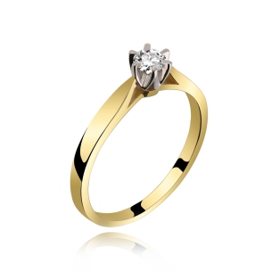 Pierścionek Złoty Z Brylantem 0,15ct RS0336