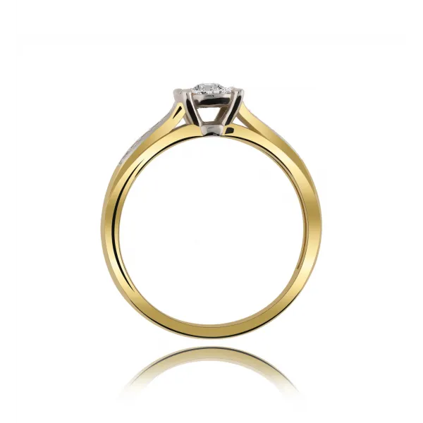 Wysyłka 24h Pierścionek Złoty Z Brylantami 0,19ct RS0202