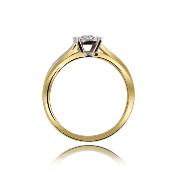 Wysyłka 24h Pierścionek Złoty Z Brylantami 0,19ct RS0202