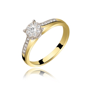 Wysyłka 24h Pierścionek Złoty Z Brylantami 0,19ct RS0202