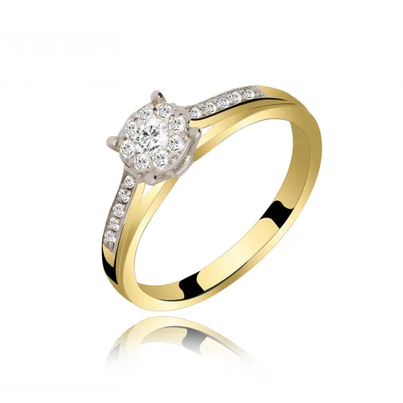 Wysyłka 24h Pierścionek Złoty Z Brylantami 0,19ct RS0202