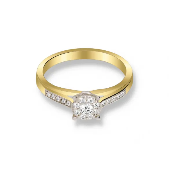 Wysyłka 24h Pierścionek Złoty Z Brylantami 0,19ct RS0202