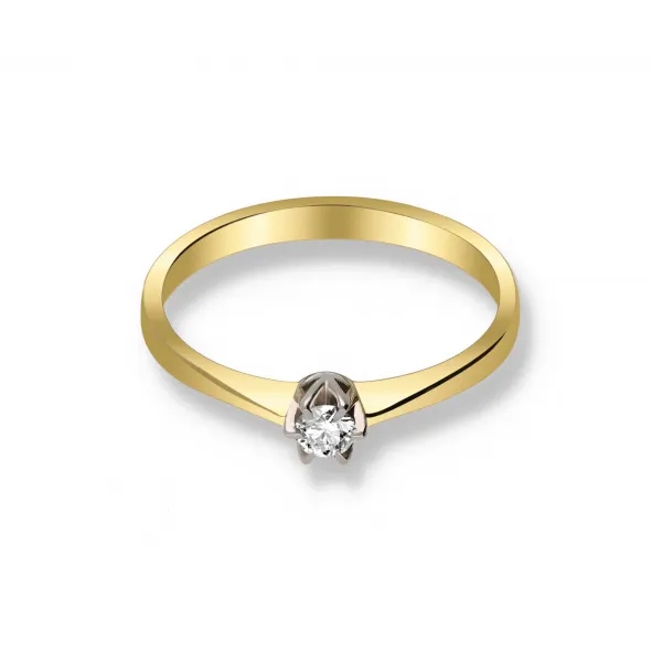 Pierścionek Złoty Z Brylantem 0,10ct RS0211