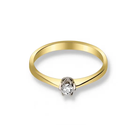 Pierścionek Złoty Z Brylantem 0,10ct RS0211
