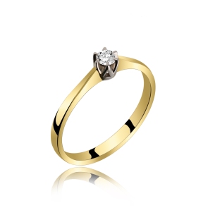 Pierścionek Złoty Z Brylantem 0,10ct RS0211