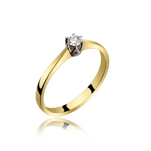 Pierścionek Złoty Z Brylantem 0,10ct RS0211