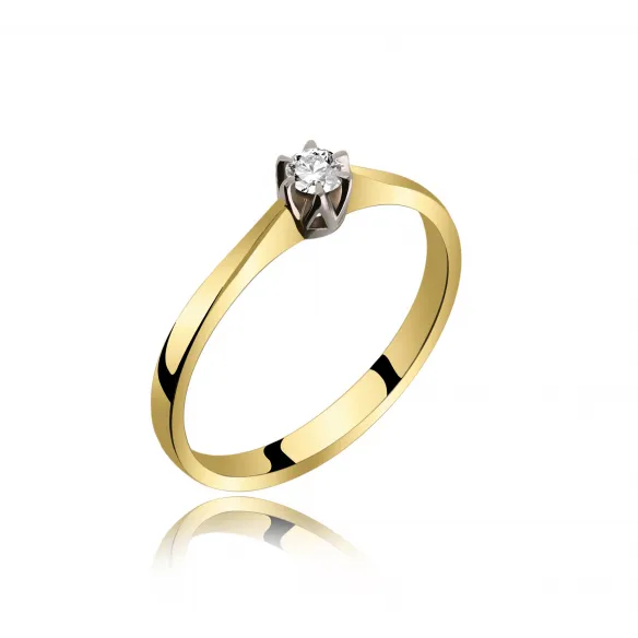 Pierścionek Złoty Z Brylantem 0,10ct RS0211