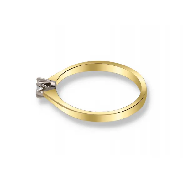 Pierścionek Złoty Z Brylantem 0,10ct RS0211