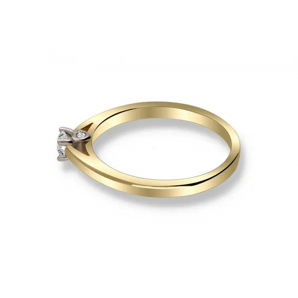 Pierścionek Złoty Z Brylantem 0,17ct Serca RS0404