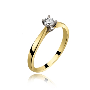 Pierścionek Złoty Z Brylantem 0,15ct RS0190