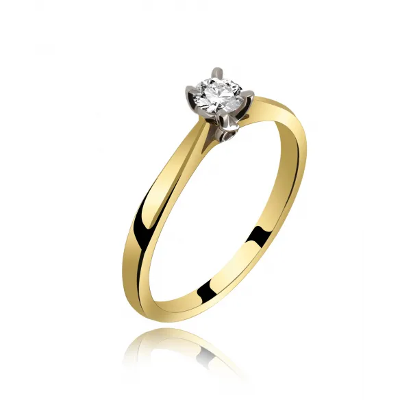Pierścionek Złoty Z Brylantem 0,15ct RS0190