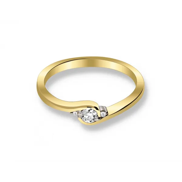 Pierścionek Złoty Z Brylantami 0,12ct RS0165BIS