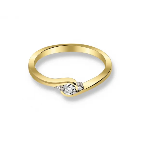 Pierścionek Złoty Z Brylantami 0,12ct RS0165BIS