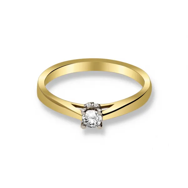 Pierścionek Złoty Z Brylantami 0,17ct RS0405