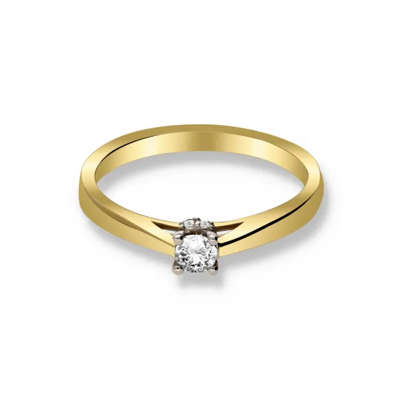 Pierścionek Złoty Z Brylantami 0,17ct RS0405