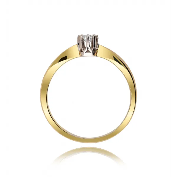 Pierścionek Złoty Z Brylantem 0,10ct RS0156