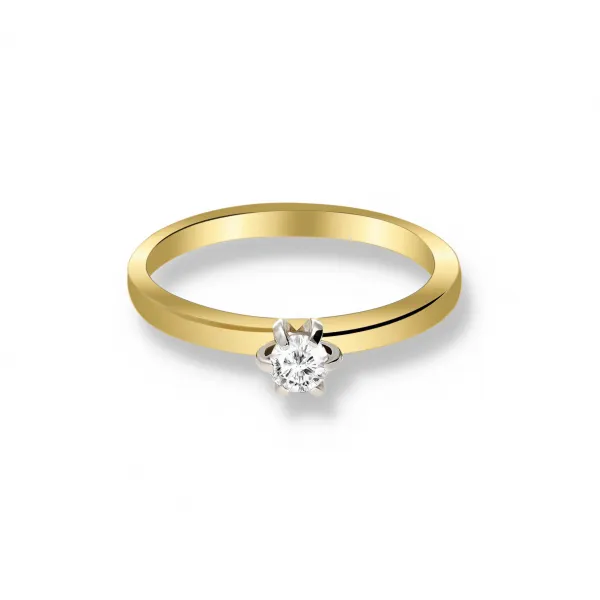 Pierścionek Złoty Z Brylantem 0,15ct RS0000