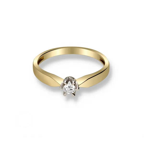 Pierścionek Złoty Z Brylantem 0,10ct RS0041