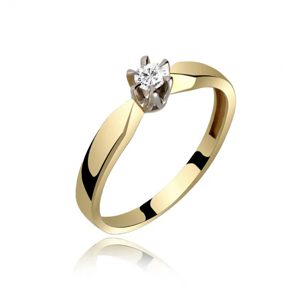 Pierścionek Złoty Z Brylantem 0,10ct RS0041