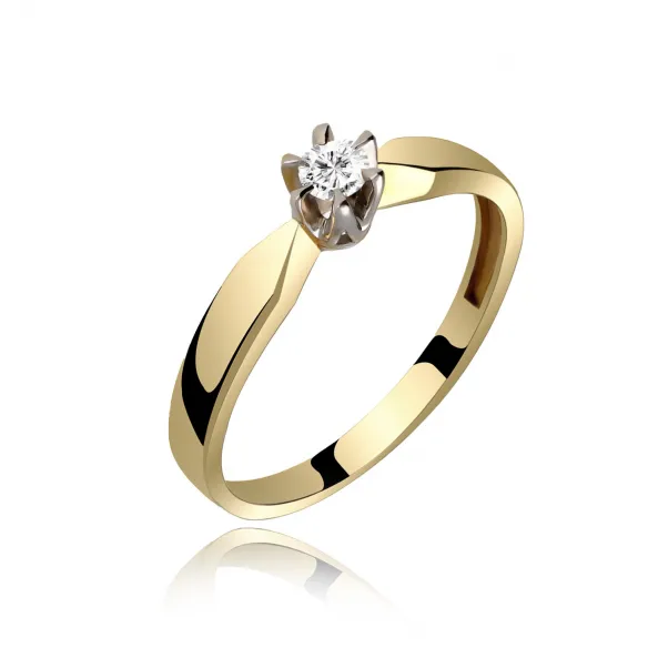 Pierścionek Złoty Z Brylantem 0,10ct RS0041