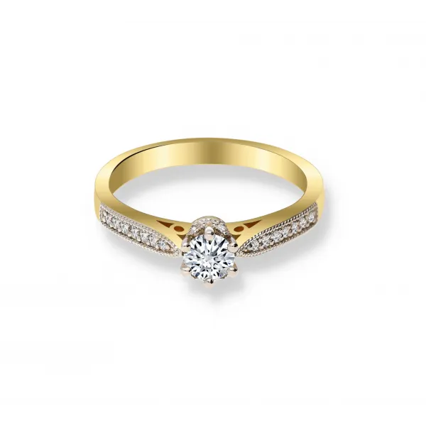 Pierścionek Złoty Z Brylantami 0,38ct RS0313