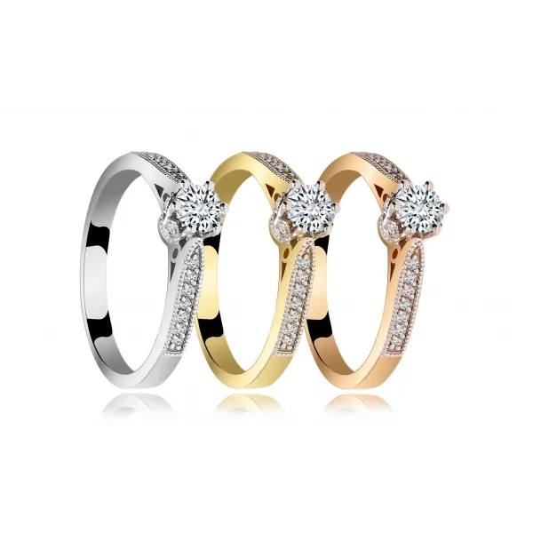 Pierścionek Złoty Z Brylantami 0,38ct RS0313