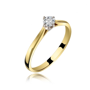 Pierścionek Złoty Z Brylantem 0,20ct RS0366