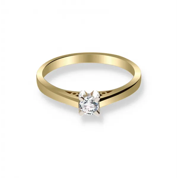 Pierścionek Złoty Z Brylantem 0,15ct RS0338BIS