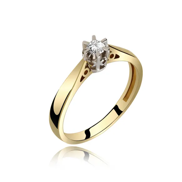Pierścionek Złoty Z Brylantem 0,10ct RS0148