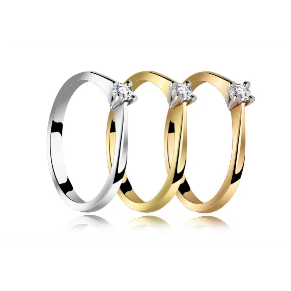 Pierścionek Złoty Z Brylantem 0,08ct RS0437