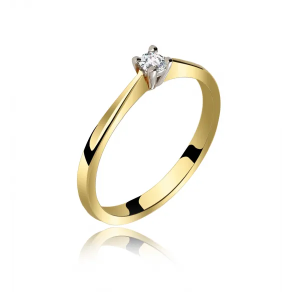Pierścionek Złoty Z Brylantem 0,08ct RS0437