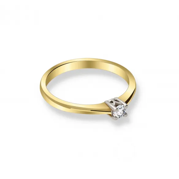 Pierścionek Złoty Z Brylantem 0,10ct RS0431