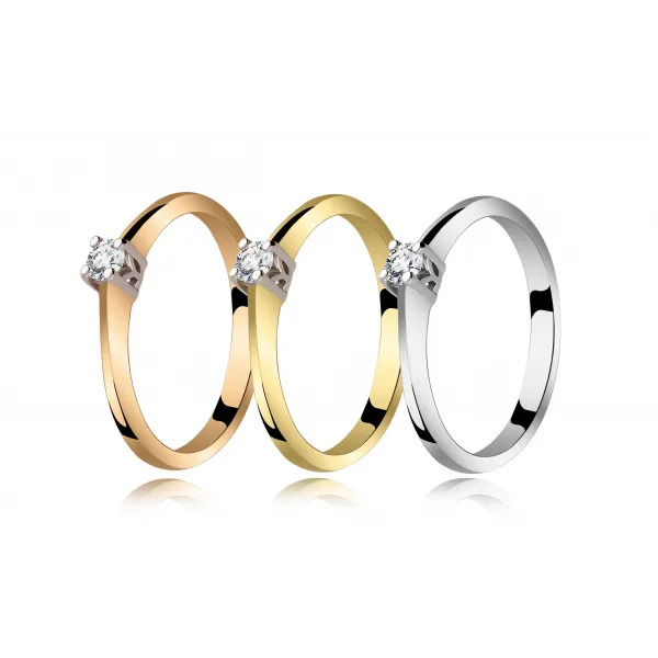 Pierścionek Złoty Z Brylantem 0,10ct RS0431