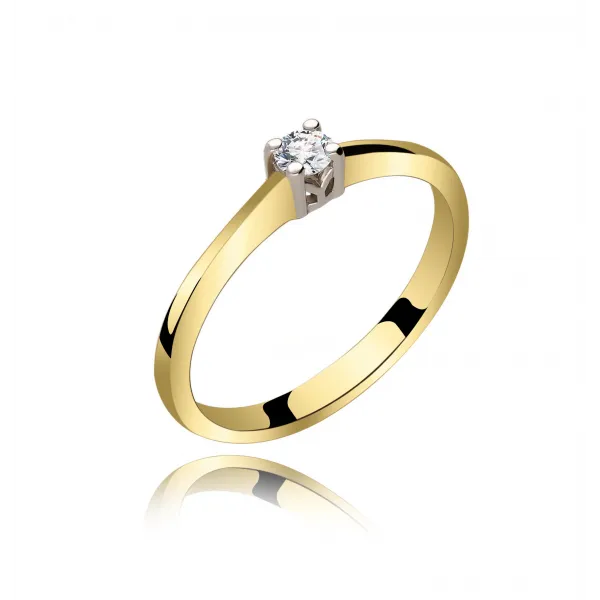 Pierścionek Złoty Z Brylantem 0,10ct RS0431