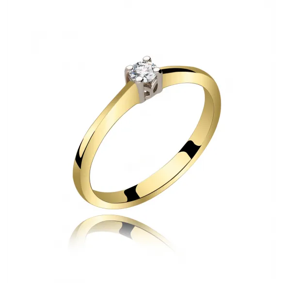 Pierścionek Złoty Z Brylantem 0,10ct RS0431