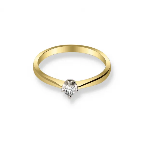 Pierścionek Złoty Z Brylantem 0,10ct RS0462
